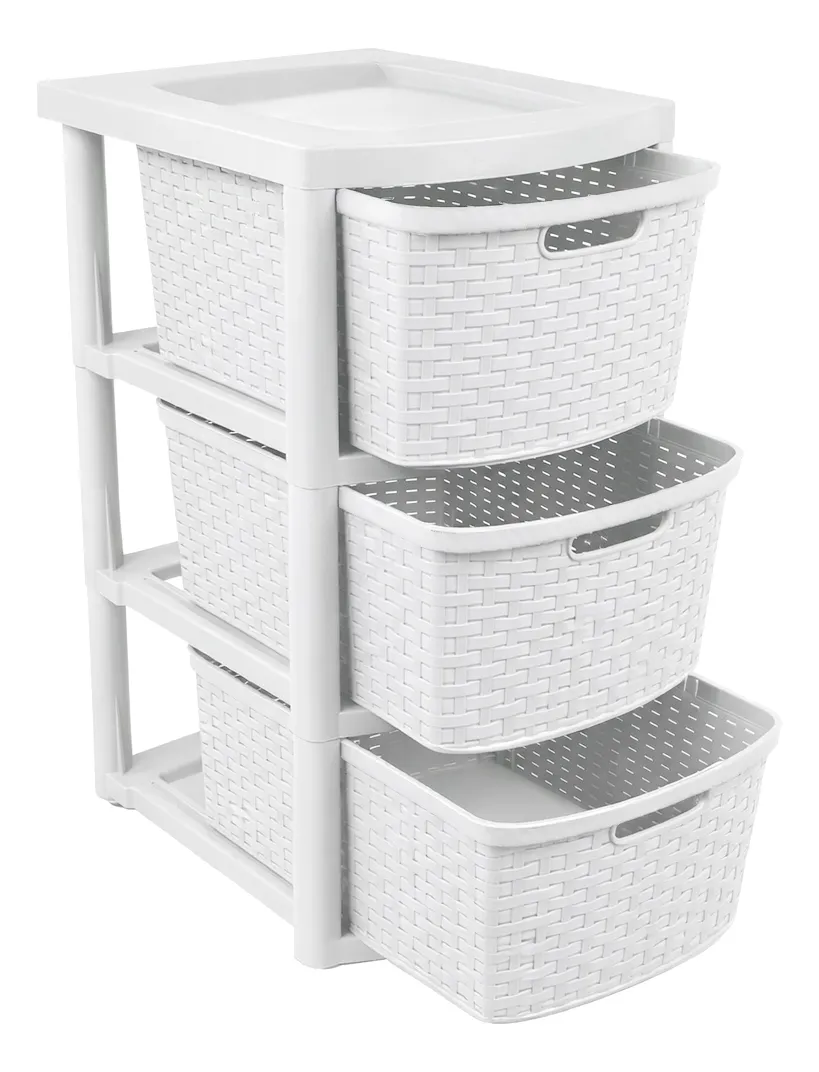 Cajonera Simil Ratan con 3 Divisiones (35 x 40 x 60 cm)