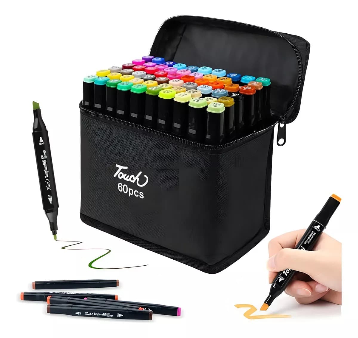 SET DE MARCADORES DOBLE PUNTA 60 PIEZAS TOUCH