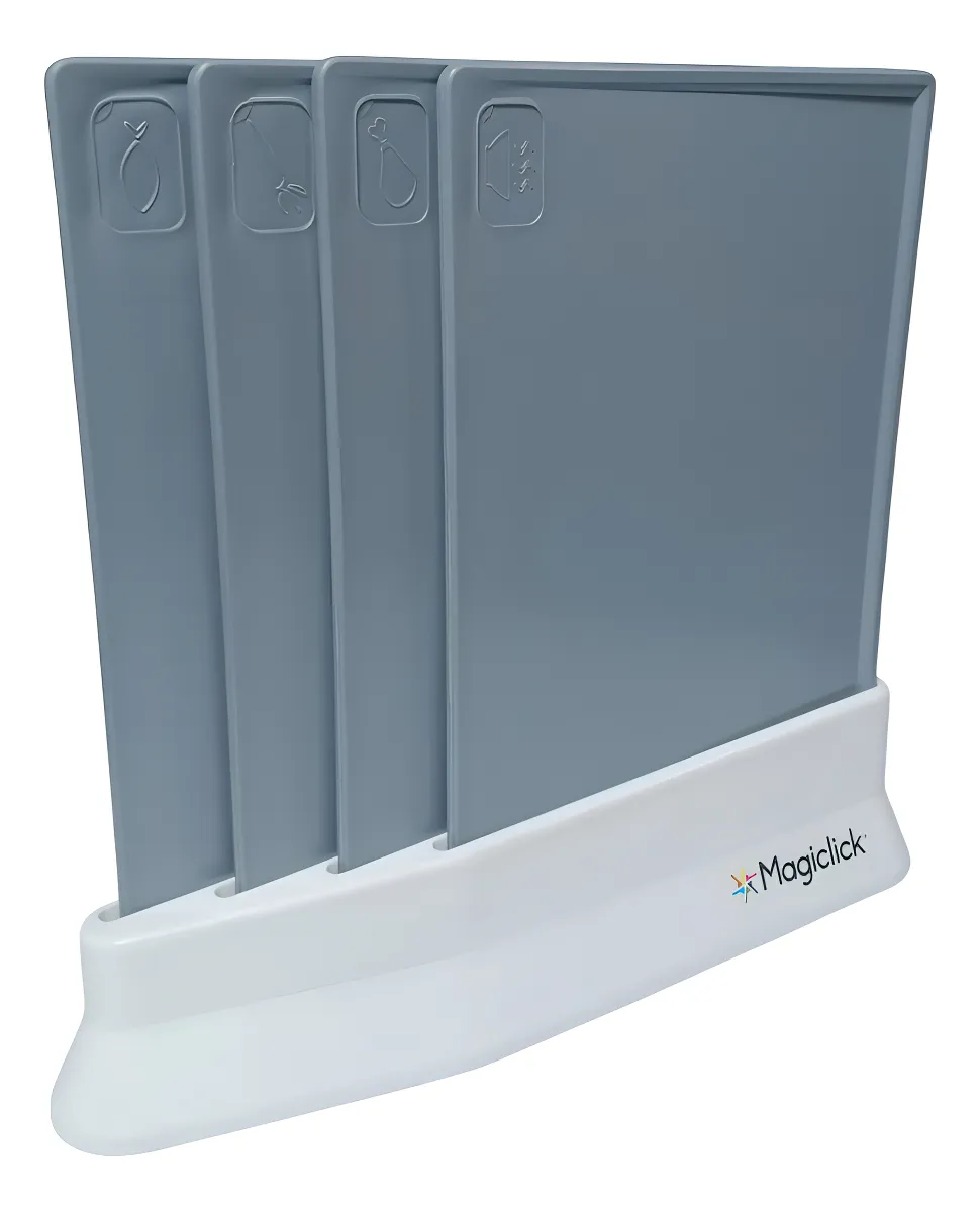 Set De 4 Tablas Para Cortar Picar Alimentos Con Soporte